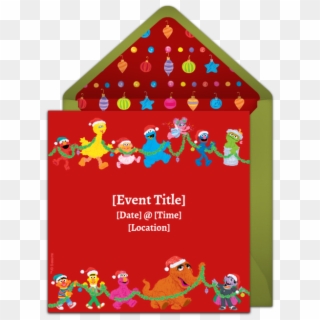 Sesame Street Christmas Online Invitation - Illustration Clipart