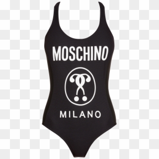 One-piece Swimsuit With Double Question Mark Logo And - Moschino Logo Clipart