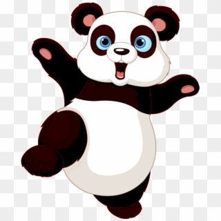 Panda Dancer Stickers Cute Cartoon Holding Blank - Cute Panda Clipart - Png Download