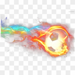 Ball Fire Wallpaper Neon Lighting Soccer Clipart - Soccer Ball On Fire Png Transparent Png