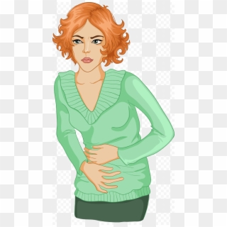 Pain In Stomach Transparent Background - Girl Stomach Ache Clipart - Png Download