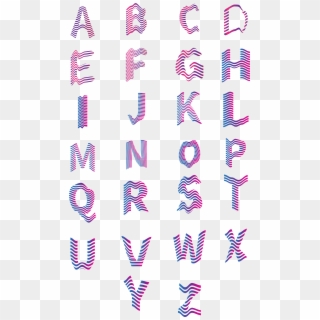 Twenty Letters English Pop Style Fonts Png And Vector - Art Clipart