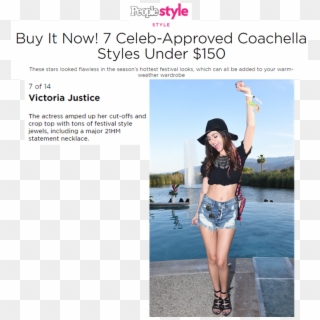 Victoria Justice Wearing 21hm At The Coachella Music - Victoria Justice Clipart