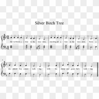 Silver Birch Tree Music Sheet Clipart