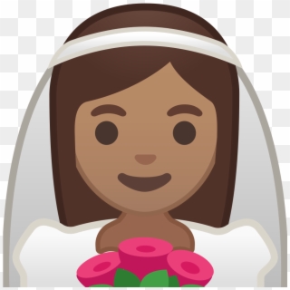 Bride With Veil Medium Skin Tone Icon - Emoji Noiva Png Clipart
