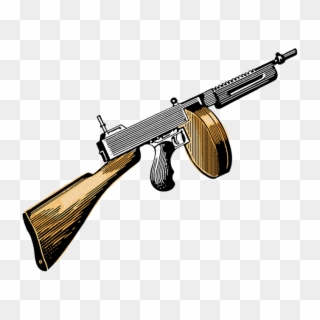 Machine Gun Clipart Gangster - Tommy Gun Clip Art - Png Download