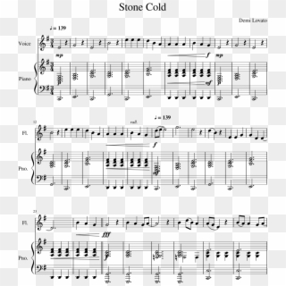 Stone Cold ~ Demi Lovato - Cake By The Ocean Trumpet Sheet Music Clipart