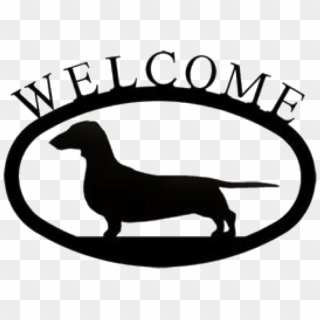 #welcome #sign #dachshund #dog #oval #freetoedit - Dog Welcome Silhouette Clipart