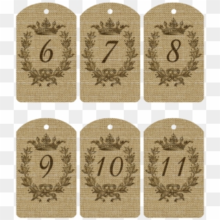 Free Printable Burlap Number Tags 1-20 Clipart