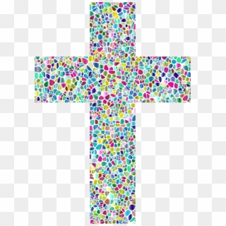 This Free Icons Png Design Of Polyprismatic Tiled Cross - Colorful Jesus Cross Clipart