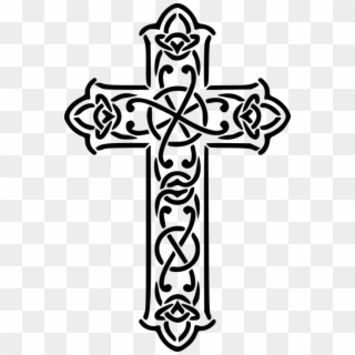 Crucifix Images Pixabay Download - Celtic Cross Clipart Black And White - Png Download