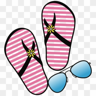 Big Image - Flipflops And Sunglasses Clipart - Png Download