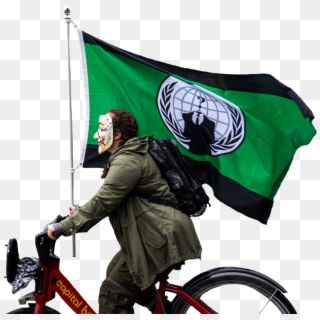 #anonymous #bike #green #flag #activism #ride #mask Clipart