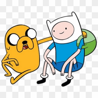 Adventure Time Finn And Jake Sitting Together Clipart