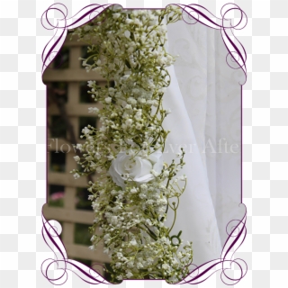 Silk Artificial White Rose And Baby's Breath Wedding Clipart