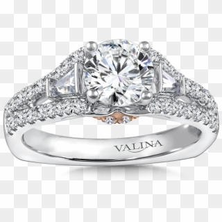 Valina Diamond Engagement Ring Mounting In 14k White/rose - Eon White And Rose Engagement Ring Clipart