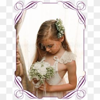 Andrea White Flower Girl Posy Flowers For Ever After - Native Flower Cake Toppers Clipart
