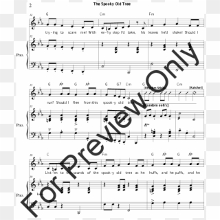 Click To Expand The Spooky Old Tree Thumbnail - Sheet Music Clipart