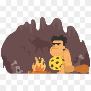 Rock Png Transparent Free Images - Stone Age Man Cave Cartoon Clipart