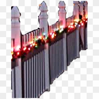 #fence #picketfence #white #christmaslights #lights - Picket Fence Clipart