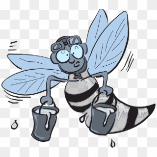 Honey, Cartoon, Bee, Flying, Wings, Insect, Buckets Clipart