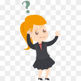 500 X 980 18 - Confused Girl Cartoon Png Clipart