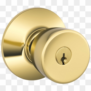 Byron Bright Brass Keyed Entry Door Knob - Door Knob Png Transparent Clipart