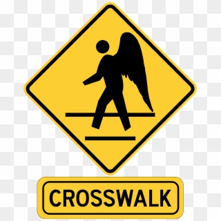 Pedestrians In Crosswalk Sign Clipart