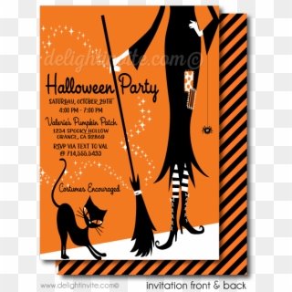 Retro Modern Halloween Party Invitations, Adult Halloween - Illustration Clipart