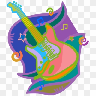 Vector Illustration Of Electric Guitar Stringed Musical Clipart