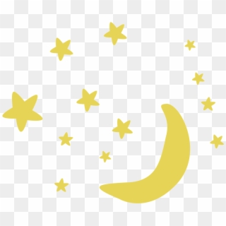 Moon And Stars Pattern - Glow In The Dark Stars Stickers Clipart