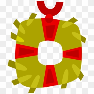 Vector Illustration Of Festive Season Christmas Wreath - Emblem Clipart