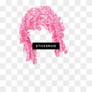 Wig Pink Curly - Pink Curly Hair Clipart