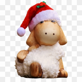 Christmas, Sheep, Figure, Soft Toy, Santa Hat, Toys - Mouton Noël Clipart