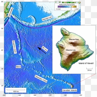 Bathymetric Map Showing The Hawaiian And Emperor Seamount - Bathymetry Map Emperor Seamounts Clipart