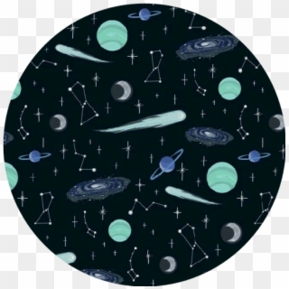 Space Star Planet Galaxy Circle Aesthetic Blue Black - Space Aesthetic Clipart