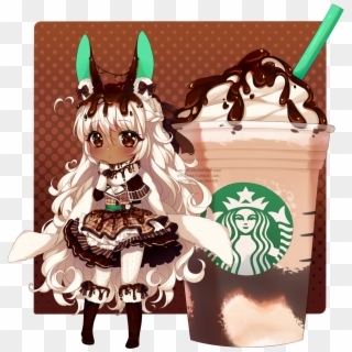 A Cute Triple Mocha Frappuccino Bunny Girl Yes Please - Illustration Clipart