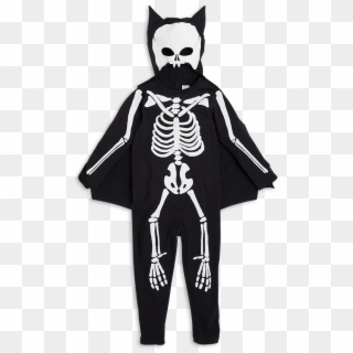 Skeleton Bat Costume Black - Halloween Costume Clipart