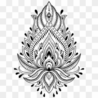 Tattoo Henna Stencil Template Mehndi Free Hd Image - Henna Drawings Clipart
