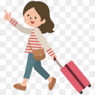 Download Blog Cartoon - Cartoon Girl With Suitcase Clipart