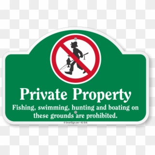 Private Property Fishing Swimming Prohibited Dome Top Clipart