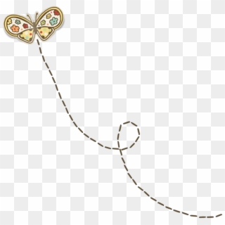 Png Scrapbook - Butterfly And Trail Clip Art Transparent Png