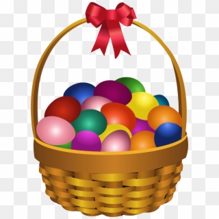 Easter Eggs In Basket Transparent Png Clip Art Image - Fruit Basket Clip Art
