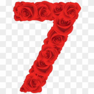 Red Roses Number Seven Png Clipart Image - Number 7 In Roses Transparent Png