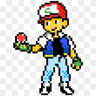 Ash Ketchum - Pokemon People Pixel Art Clipart
