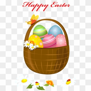 Happy Easter Basket Png Picture Clipart - Easter Basket Clip Art Free Transparent Png
