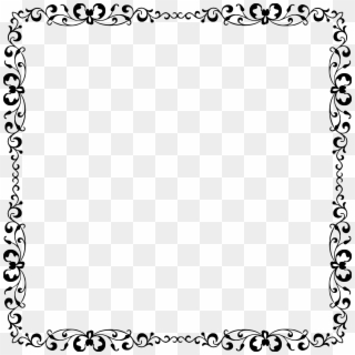 Elegant Border Frame Png - Black And White Flower Border Clip Art Transparent Png