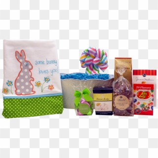 Tea Towel Easter Gift Basket - Gift Wrapping Clipart
