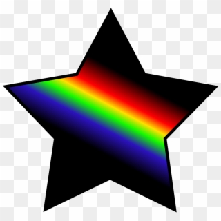 Star Black And Rainbow - Clip Art - Png Download