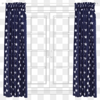 Navy Blue Curtains Transparent Background - Polka Dot Clipart